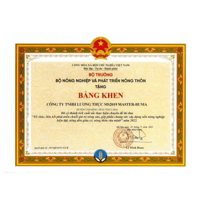 Bằng Khen Chuyên Đề Thi Đua - Bộ Nông Nghiệp Phát Triển Nông Thôn 2022