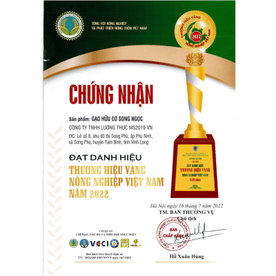 Thương Hiệu Vàng Nông Nghiệp Việt Nam 2022